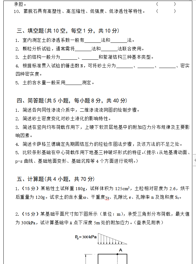 2020武汉科技大学821土力学考研真题02