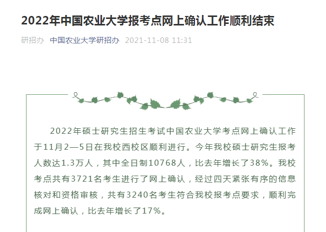 2022年报考中国农大的总人数